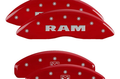 MGP 4 Caliper Covers Engraved Front RAM Rear RAMHEAD Red finish silver ch - Brakes Rotors & Pads