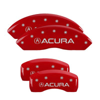 MGP 4 Caliper Covers Engraved Front & Rear Acura Red finish silver ch Brakes Rotors Pads