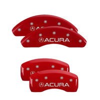 MGP 4 Caliper Covers Engraved Front & Rear Acura Red finish silver ch Brakes Rotors Pads