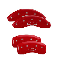 MGP 4 Caliper Covers Engraved Front & Rear Bowtie Red finish silver ch - Brakes Rotors Pads