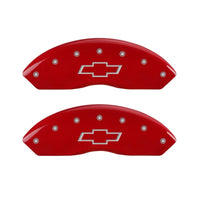 MGP 4 Caliper Covers Engraved Front & Rear Bowtie Red finish silver ch - Brakes Rotors Pads