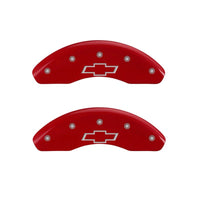 MGP 4 Caliper Covers Engraved Front & Rear Bowtie Red finish silver ch - Brakes Rotors Pads