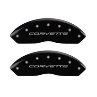 MGP 4 Caliper Covers Engraved Front & Rear C5/Corvette Black finish silver ch - Brakes Rotors Pads