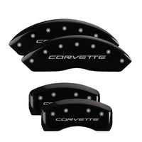MGP 4 Caliper Covers Engraved Front & Rear C5/Corvette Black finish silver ch - Brakes Rotors Pads