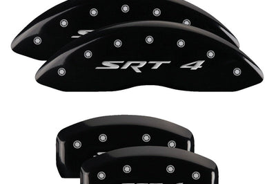 MGP 4 Caliper Covers Engraved Front & Rear C6/Corvette Black finish silver ch Brakes Rotors Pads