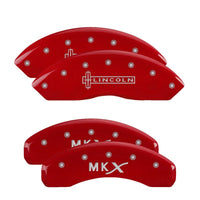 MGP 4 Caliper Covers Engraved Front & Rear Cursive/Cadillac Red finish silver ch - Brakes Rotors Pads