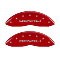 MGP 4 Caliper Covers Engraved Front & Rear Denali Red finish silver ch - Brakes Rotors Pads