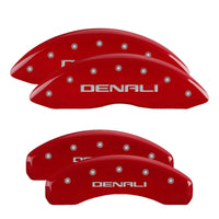 MGP 4 Caliper Covers Engraved Front & Rear Denali Red finish silver ch - Brakes Rotors Pads