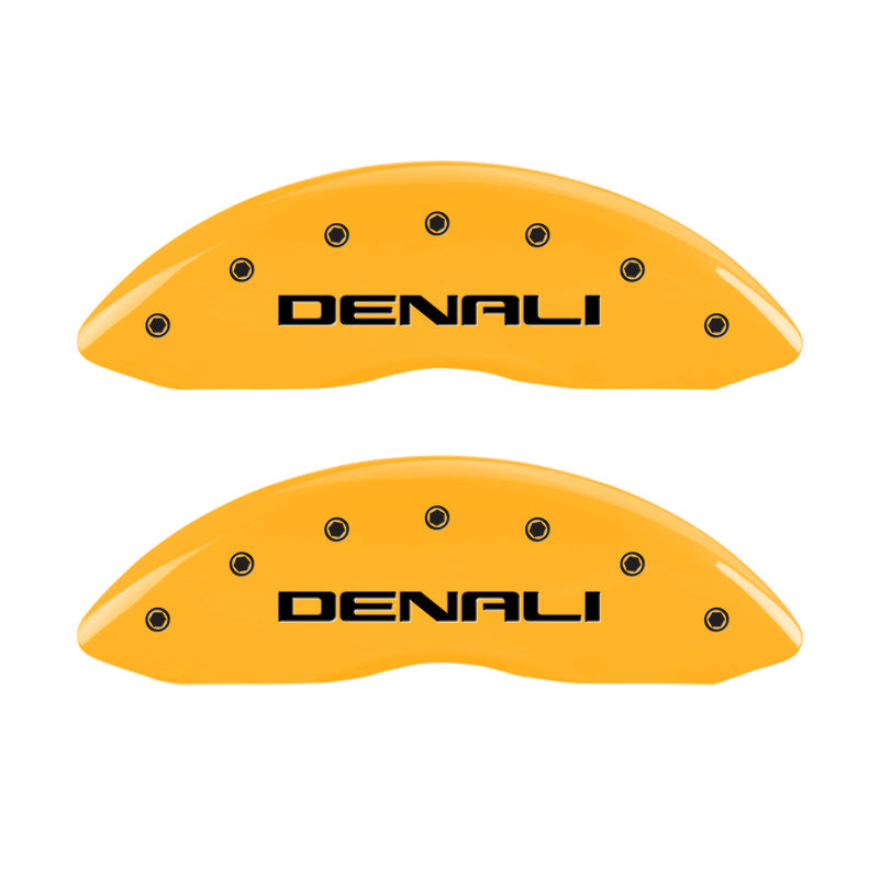 MGP 4 Caliper Covers Engraved Front & Rear Denali Yellow finish black ch - Brakes Rotors Pads