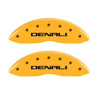 MGP 4 Caliper Covers Engraved Front & Rear Denali Yellow finish black ch - Brakes Rotors Pads