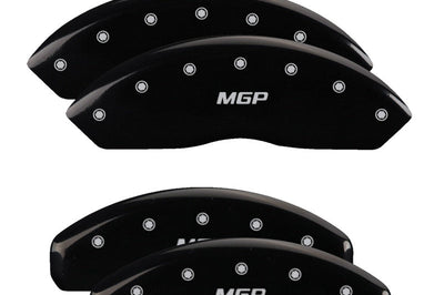 MGP 4 Caliper Covers Engraved Front & Rear Escalade Black finish silver ch - Brakes Rotors Pads