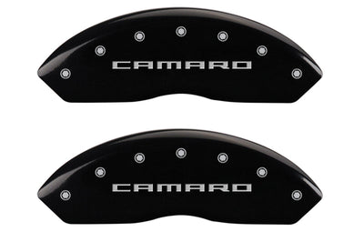MGP 4 Caliper Covers Engraved Front & Rear Gen 5/Camaro Black finish silver ch - Brakes Rotors Pads