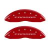 MGP 4 Caliper Covers Engraved Front & Rear Gen 5/Camaro Red finish silver ch - Brakes Rotors Pads