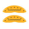 MGP 4 Caliper Covers Engraved Front & Rear Gen 5/Camaro Yellow finish black ch - Brakes Rotors Pads