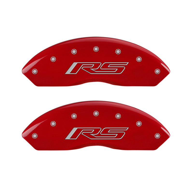 MGP 4 Caliper Covers Engraved Front & Rear Gen 5/RS Red finish silver ch - Brakes Rotors Pads