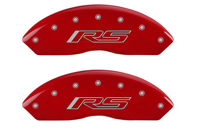 MGP 4 Caliper Covers Engraved Front & Rear Gen 5/RS Red finish silver ch - Brakes Rotors Pads