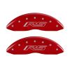 MGP 4 Caliper Covers Engraved Front & Rear Gen 5/RS Red finish silver ch - Brakes Rotors Pads