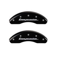 MGP 4 Caliper Covers Engraved Front & Rear Impala Black finish silver ch - Brakes Rotors Pads