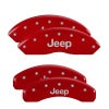 MGP 4 Caliper Covers Engraved Front & Rear JEEP Red finish silver ch - Brakes Rotors Pads