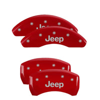 MGP 4 Caliper Covers Engraved Front & Rear JEEP Red finish silver ch - Brakes Rotors Pads