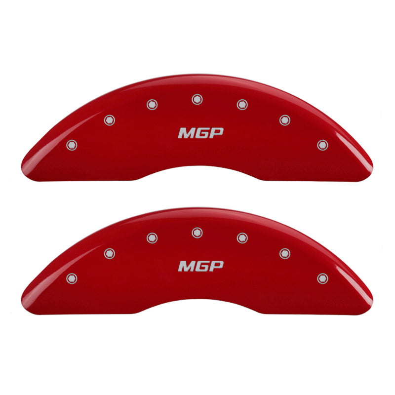 MGP 4 Caliper Covers Engraved Front & Rear Red finish silver ch - Brakes Rotors Pads