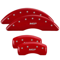 MGP 4 Caliper Covers Engraved Front & Rear Red finish silver ch - Brakes Rotors Pads