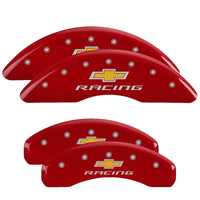 MGP 4 Caliper Covers Engraved Front & Rear Red finish silver ch - Brakes Rotors Pads
