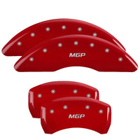 MGP 4 Caliper Covers Engraved Front & Rear Red finish silver ch - Brakes Rotors Pads