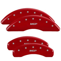 MGP 4 Caliper Covers Engraved Front & Rear Red finish silver ch - Brakes Rotors Pads