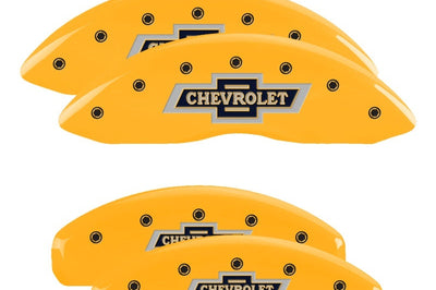 MGP 4 Caliper Covers Engraved Front & Rear Red finish silver ch - Brakes Rotors Pads