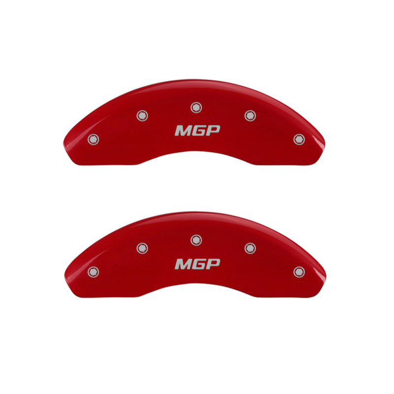MGP 4 Caliper Covers Engraved Front & Rear Red finish silver ch - Brakes Rotors Pads