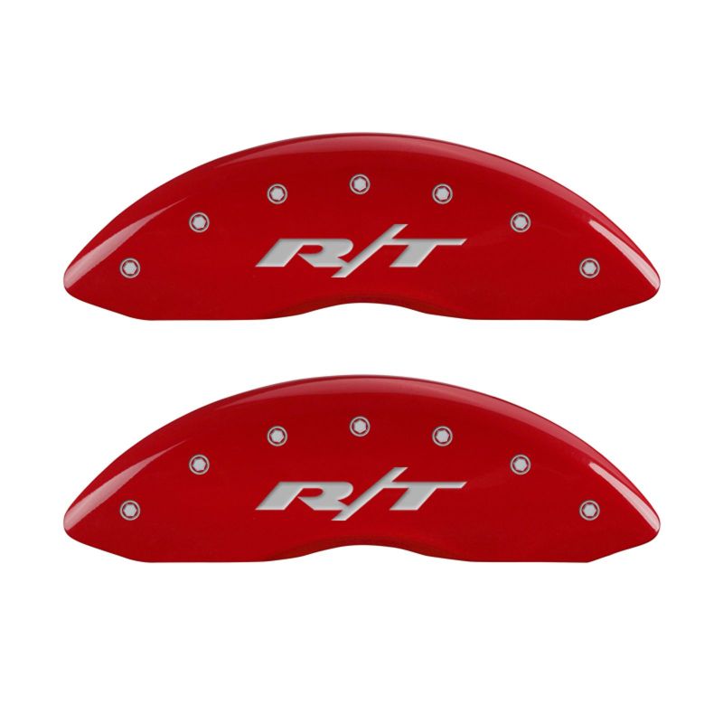 MGP 4 Caliper Covers Engraved Front & Rear RT1-Truck Red finish silver ch - Brakes Rotors Pads