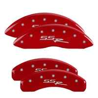 MGP 4 Caliper Covers Engraved Front & Rear SSR Red finish silver ch - Brakes Rotors Pads