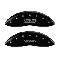 MGP 4 Caliper Covers Engraved Front & Rear Trailblazer style/SS Black finish silver ch - Brakes Rotors Pads