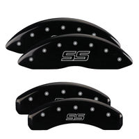 MGP 4 Caliper Covers Engraved Front & Rear Trailblazer style/SS Black finish silver ch - Brakes Rotors Pads