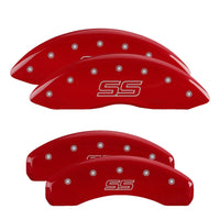 MGP 4 Caliper Covers Engraved Front & Rear Trailblazer style/SS Red finish silver ch - Brakes Rotors Pads
