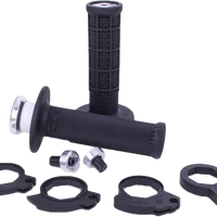 ODI Micro X Lock On Grips Half Waffle Black/Silver