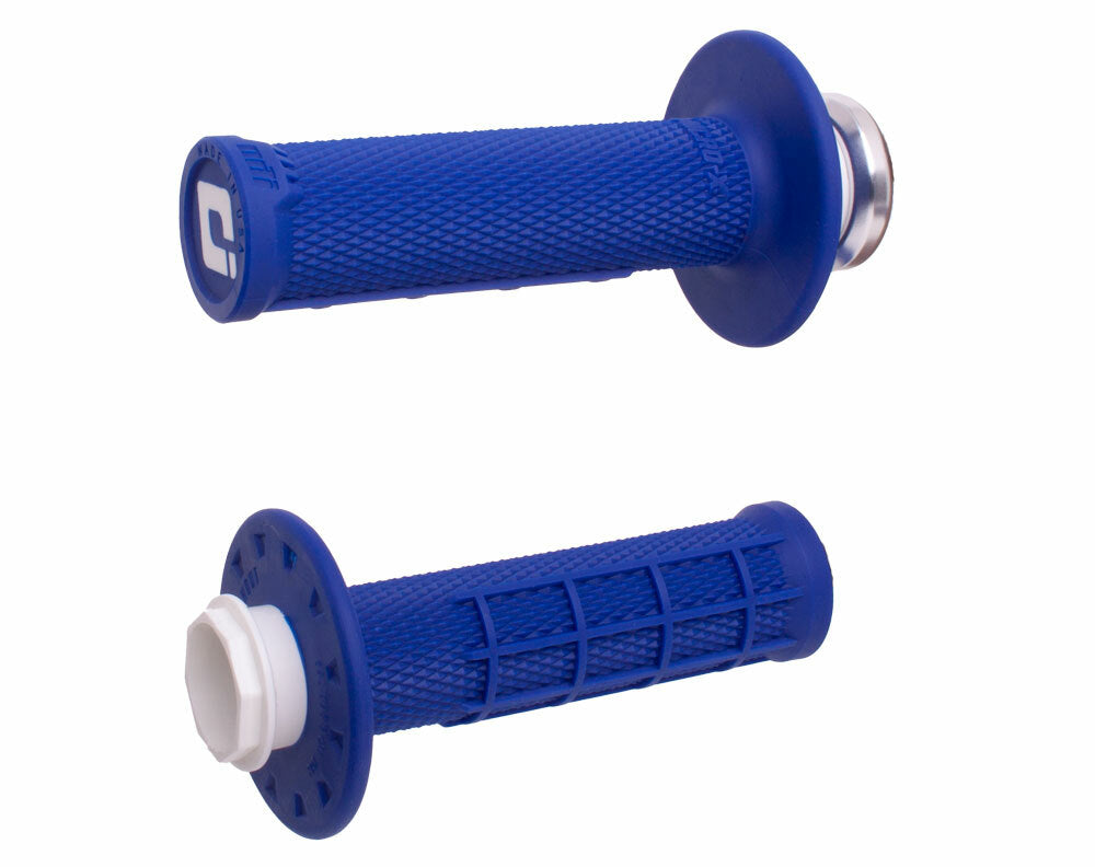 ODI Micro X Lock On Grips Half Waffle Blue/Silver