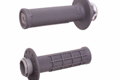 ODI Micro X Lock On Grips Half Waffle Graphite/Silver
