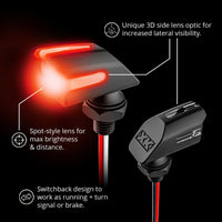 XK GLOW Mini Led Turn Signal Black Red Pair