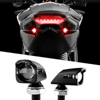 XK GLOW Mini Led Turn Signal Black Red Pair
