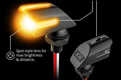 Xk Glow Mini Led Turn Signal Blk Kit Front & Rear Amber/red
