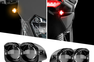 Xk Glow Mini Led Turn Signal Blk Kit Front & Rear Amber/red