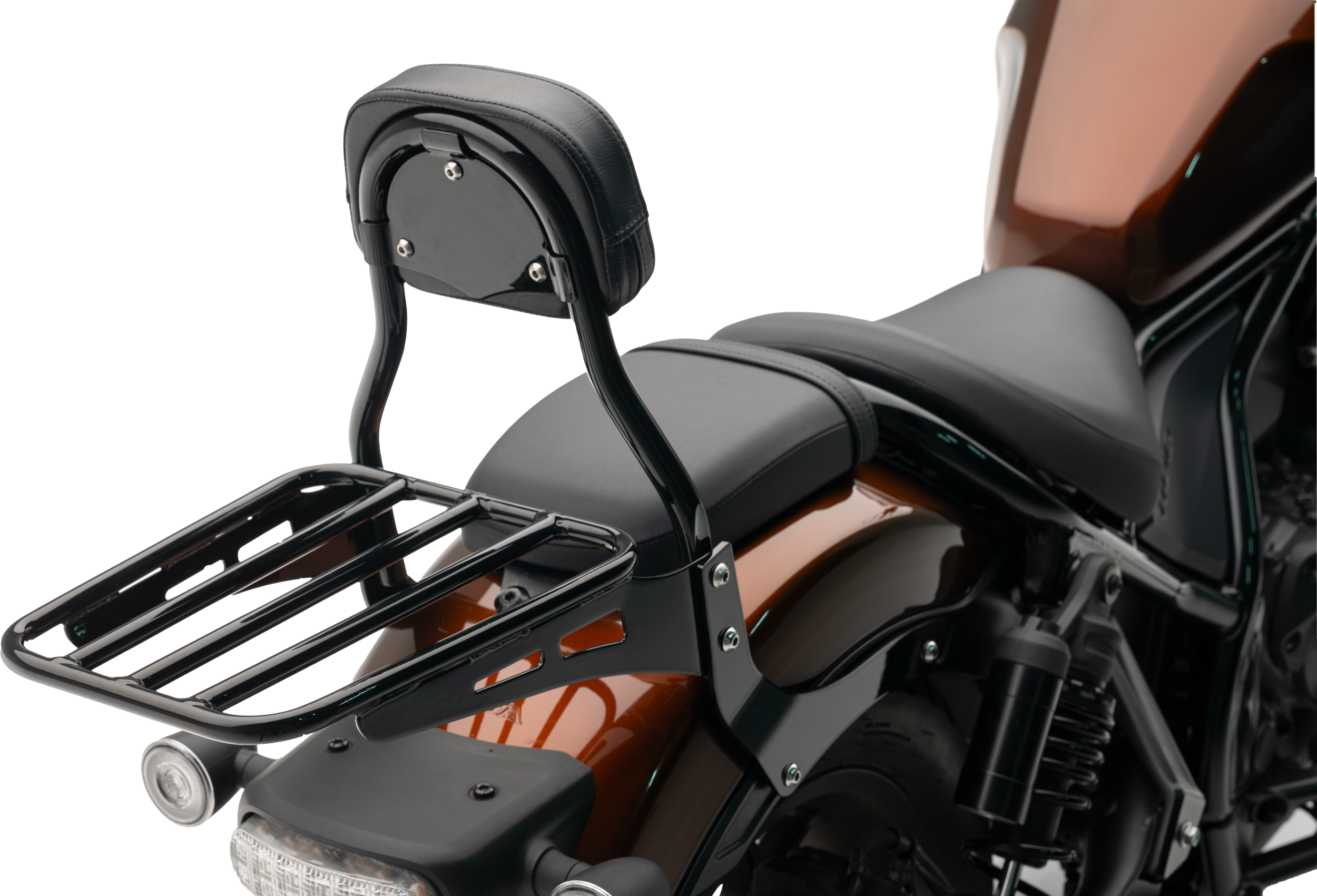 COBRA Mini Round Sissy Bar W/Pad Black Hon Rebel 1100