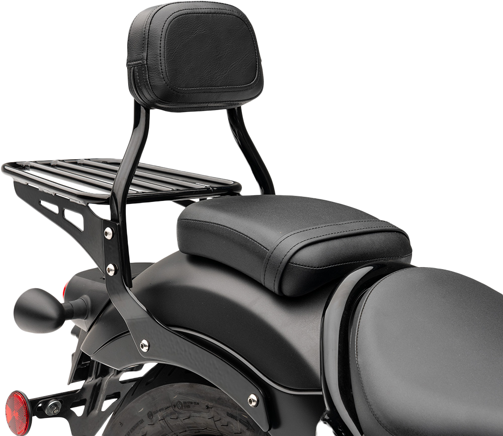 COBRA Mini Round Sissy Bar W/Pad Black Hon Rebel 300/500