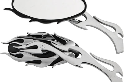 Harddrive Mirrors Flame W/flame Stem Black/chrome - Products
