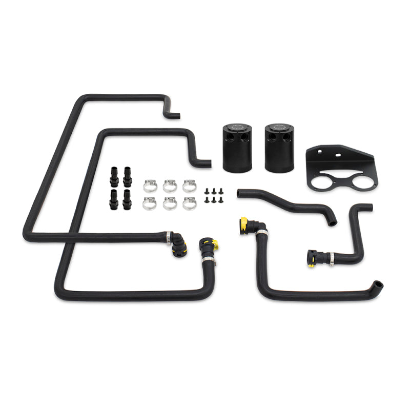 Mishimoto 18 + Ford F-150 2.7L EcoBoost Baffled Oil Catch Can Kit - Clear - Engine Components