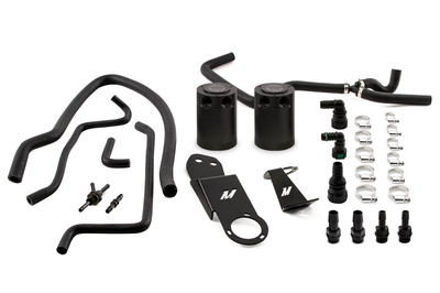 Mishimoto 2013 + Cadillac ATS 2.0T Baffled Oil Catch Can Kit - Black - Engine Components