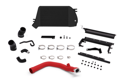 Mishimoto 2015 Subaru WRX Top-Mount Intercooler Kit - Powder Coated Black & Wrinkle Red Pipes - Forced Induction