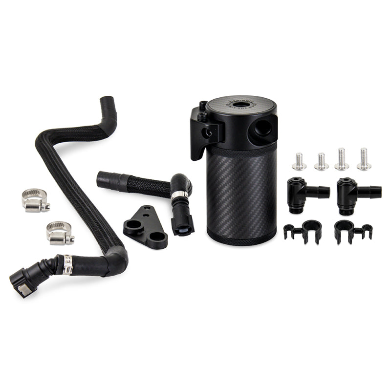 Mishimoto 2020+ Chevrolet Corvette C8 Baffled Oil Catch Can Kit (PCV Side) - Carbon Fiber - Engine Components